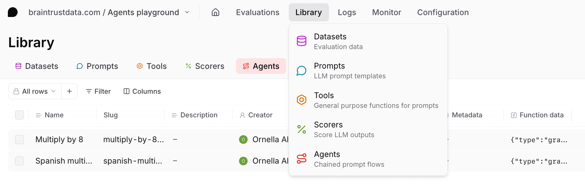 Agent library